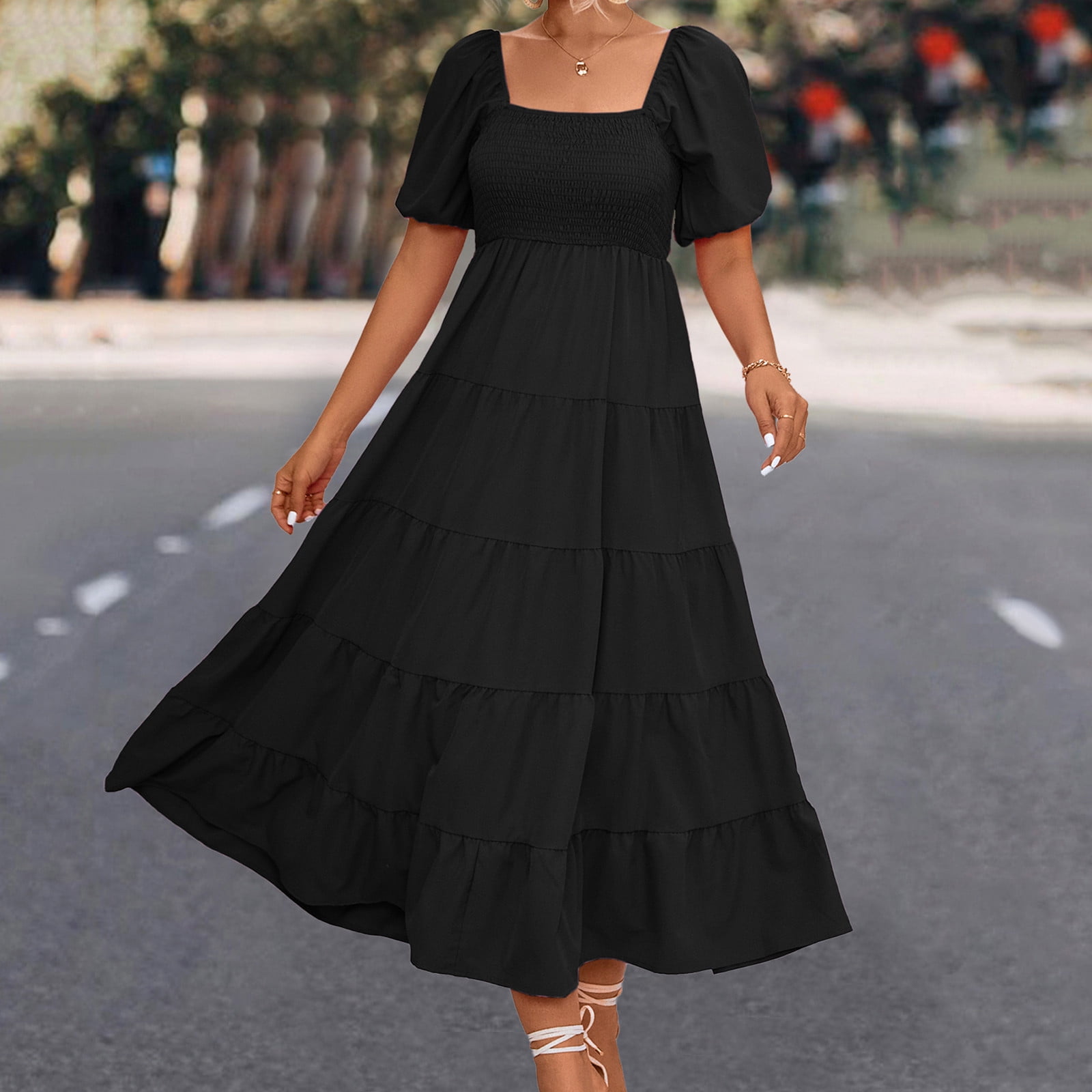 walmart black dress